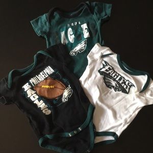Set of 3 Philadelphia Eagles Onesies
